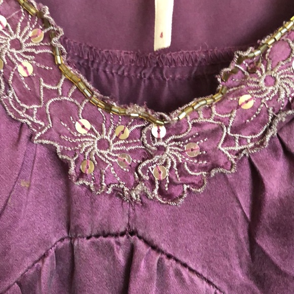 Free People raw silk slip boho midi dress 4 - Picture 3 of 6